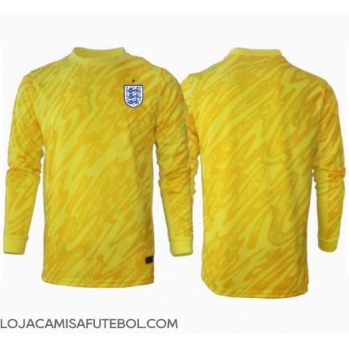 Camisa de Futebol Inglaterra Goleiro Equipamento Secundário Europeu 2024 Manga Comprida
